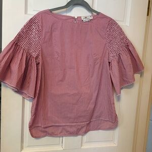 Vineyard Vines Red‎ and White Ruffle Blouse Made in Italy M